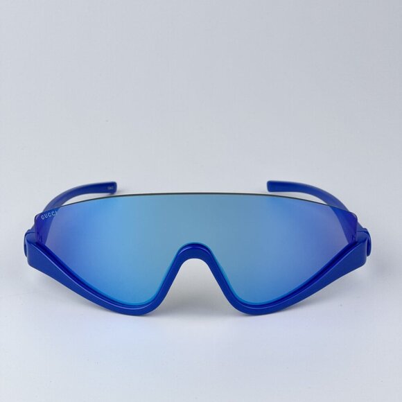Gucci GG1650S 010 BRAND NEW Sunglasses Blue Blue Mirror Unisex Shield Mask - Picture 1 of 10